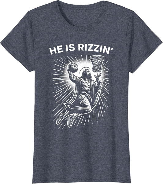 He is Risen Rizzin' Easter Jesus Christian Faith Basketball
