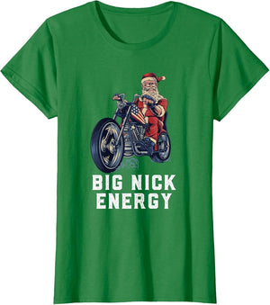 Santa Claus Big Nick Energy Motorcycle Hog Biker Rider Xmas