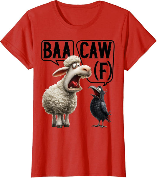Funny Back Off Shirt – Baa-Caw-F Sheep & Crow MemeTee