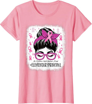 Elementary Principal in October We Wear Pink Breast Cancer