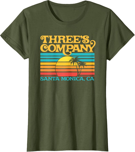 Three's Company Logo Santa Monica Retro 80's Sunset