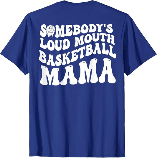 Somebody’s Loud Mouth Basketball Mama Retro Wavy Groovy
