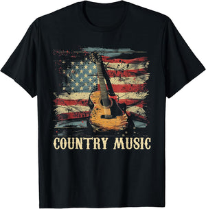 Country Music - Outlaw Western USA Patriotic Vintage Guitar