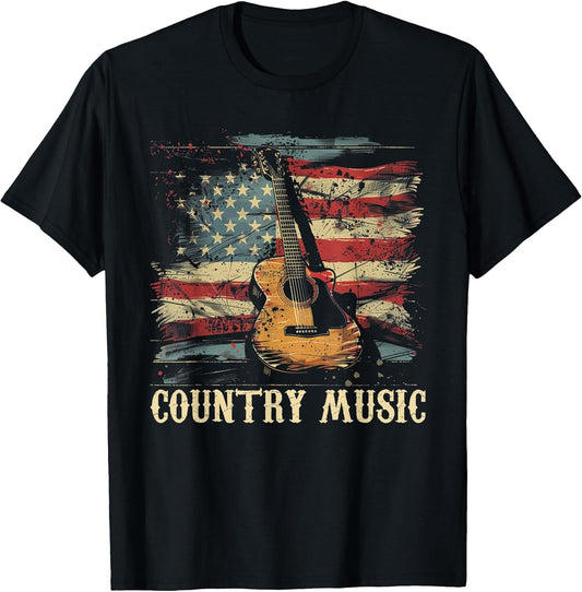 Country Music - Outlaw Western USA Patriotic Vintage Guitar