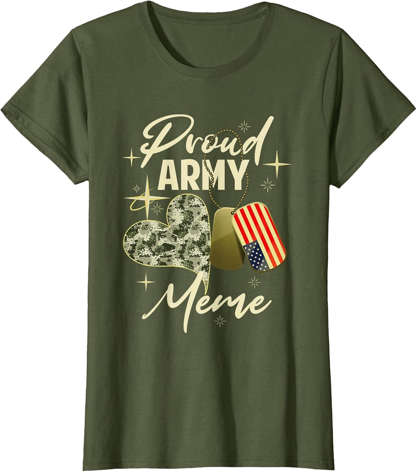 Proud Army Meme Camouflage Mother's Day Dog Tag US Flag