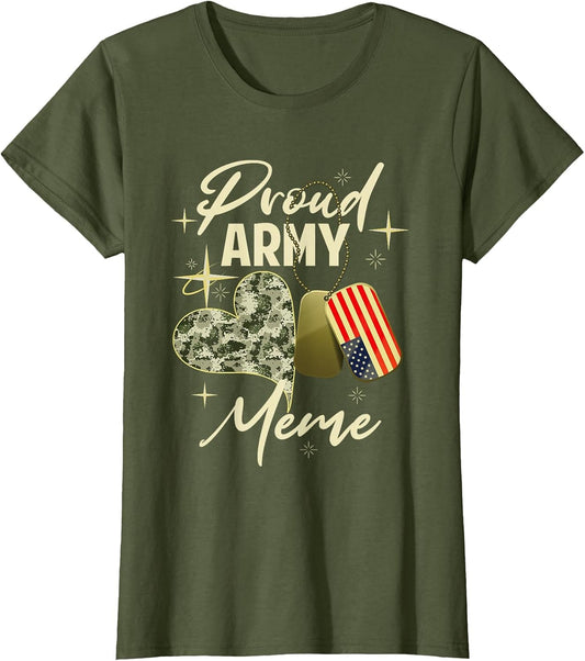 Proud Army Meme Camouflage Mother's Day Dog Tag US Flag