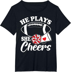 He Plays She Cheers Football Son Cheerleader Daughter