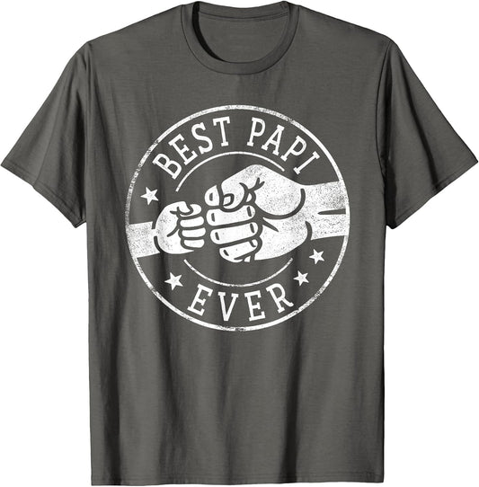 Best Papi Ever - Fist Bump Circle Emblem Design Papi