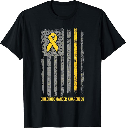 Childhood Cancer Shirt Flag Childhood Cancer Awareness