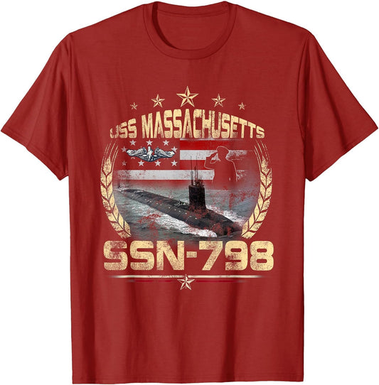 SSBN-798 Submarine Veteran Patriotic USA Flag Veterans Day