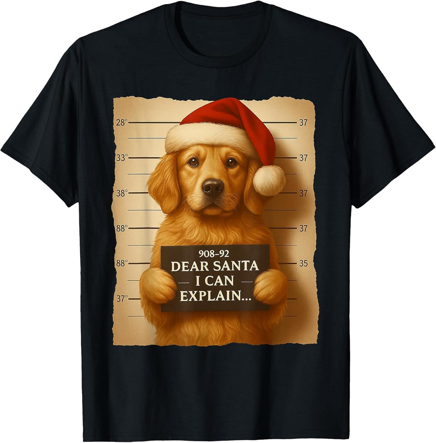 Funny Christmas Dog - Cute Golden Retriever Santa Hat