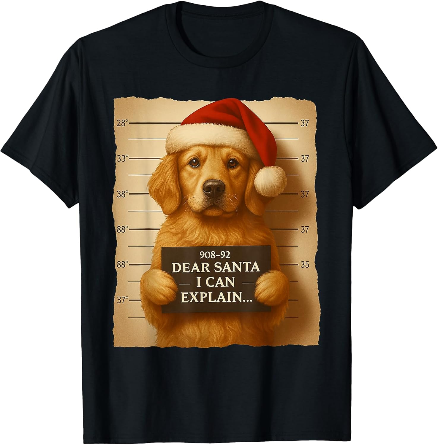 Funny Christmas Dog - Cute Golden Retriever Santa Hat