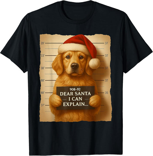 Funny Christmas Dog - Cute Golden Retriever Santa Hat