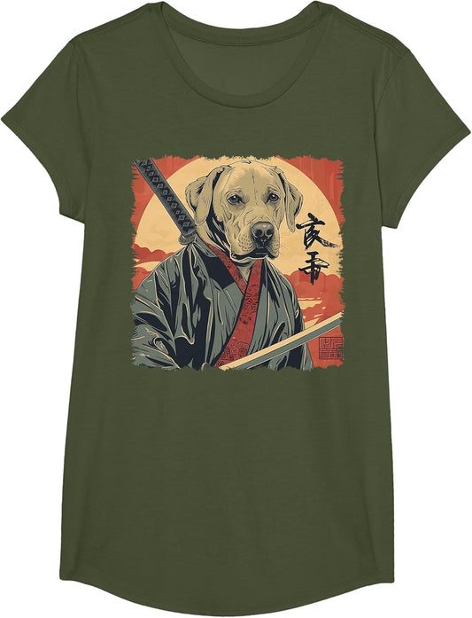 Labrador Retriever Dog Lab Japanese Samurai Ukiyo-e Vintage