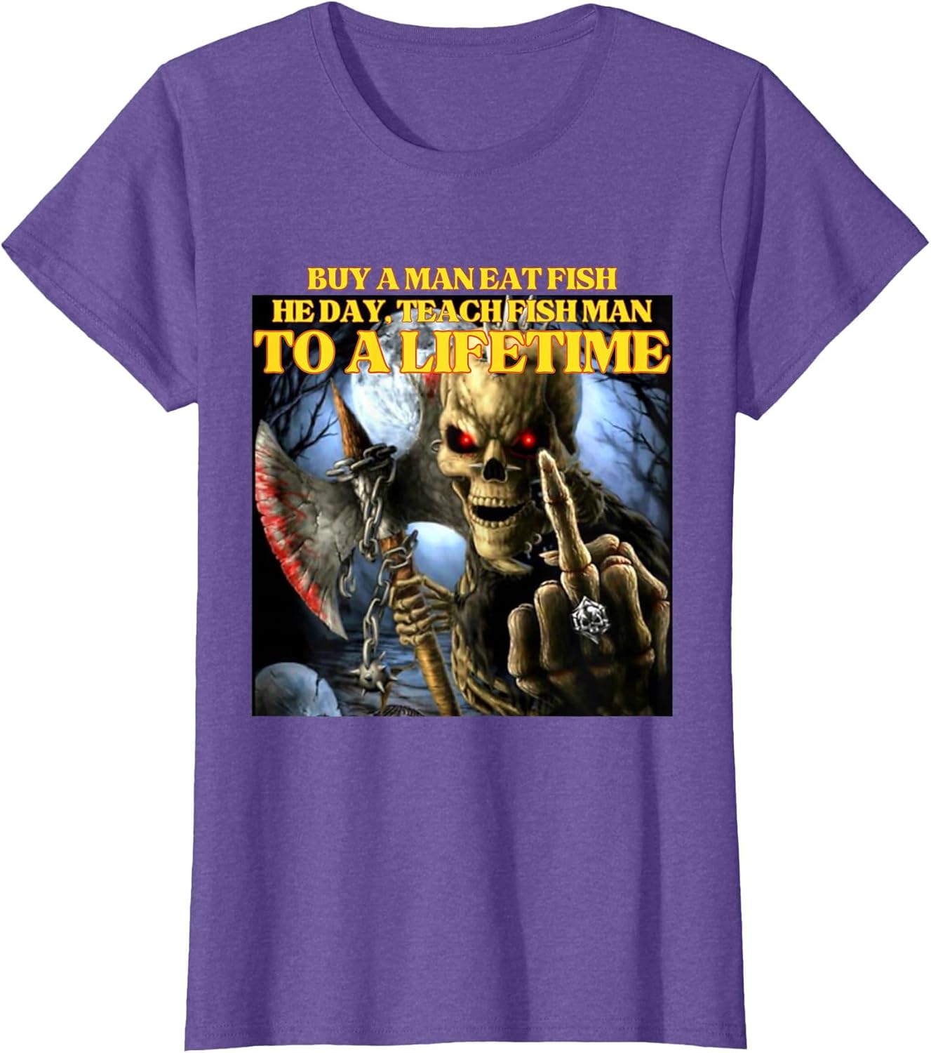 Buy A Man Eat Fish Wrong Funny Hard Skeleton Meme