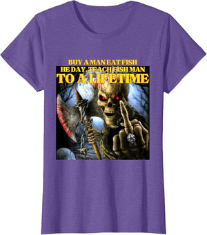 Buy A Man Eat Fish Wrong Funny Hard Skeleton Meme