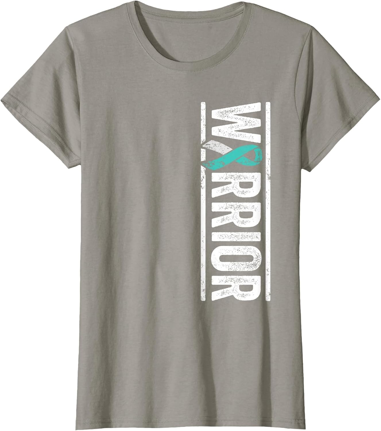 Cervical Cancer Warrior - Sideways Teal Awareness Ribbon