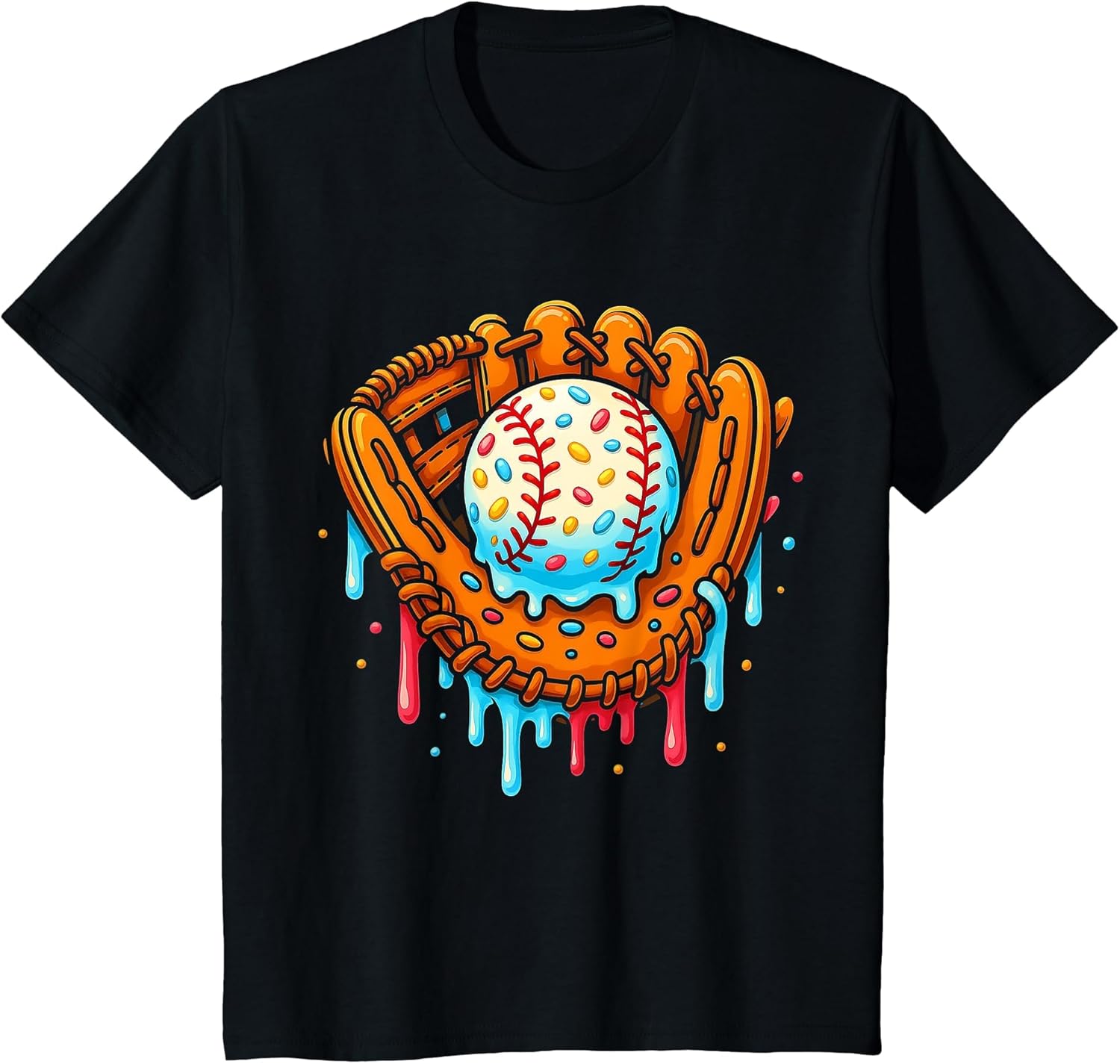 Ice Cream Baseball Drip Design for Cool Baseball Boys