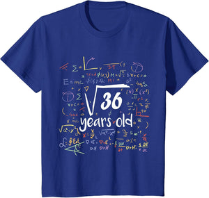 Square Root of 36-6th Birthday 6 Year Old Math Bday