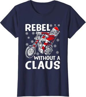 Rebel Without A Claus Xmas Humor Santa Claus Bike Riding