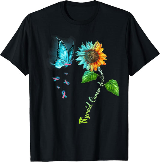 Butterfly Sunflower Thyroid Cancer Awareness