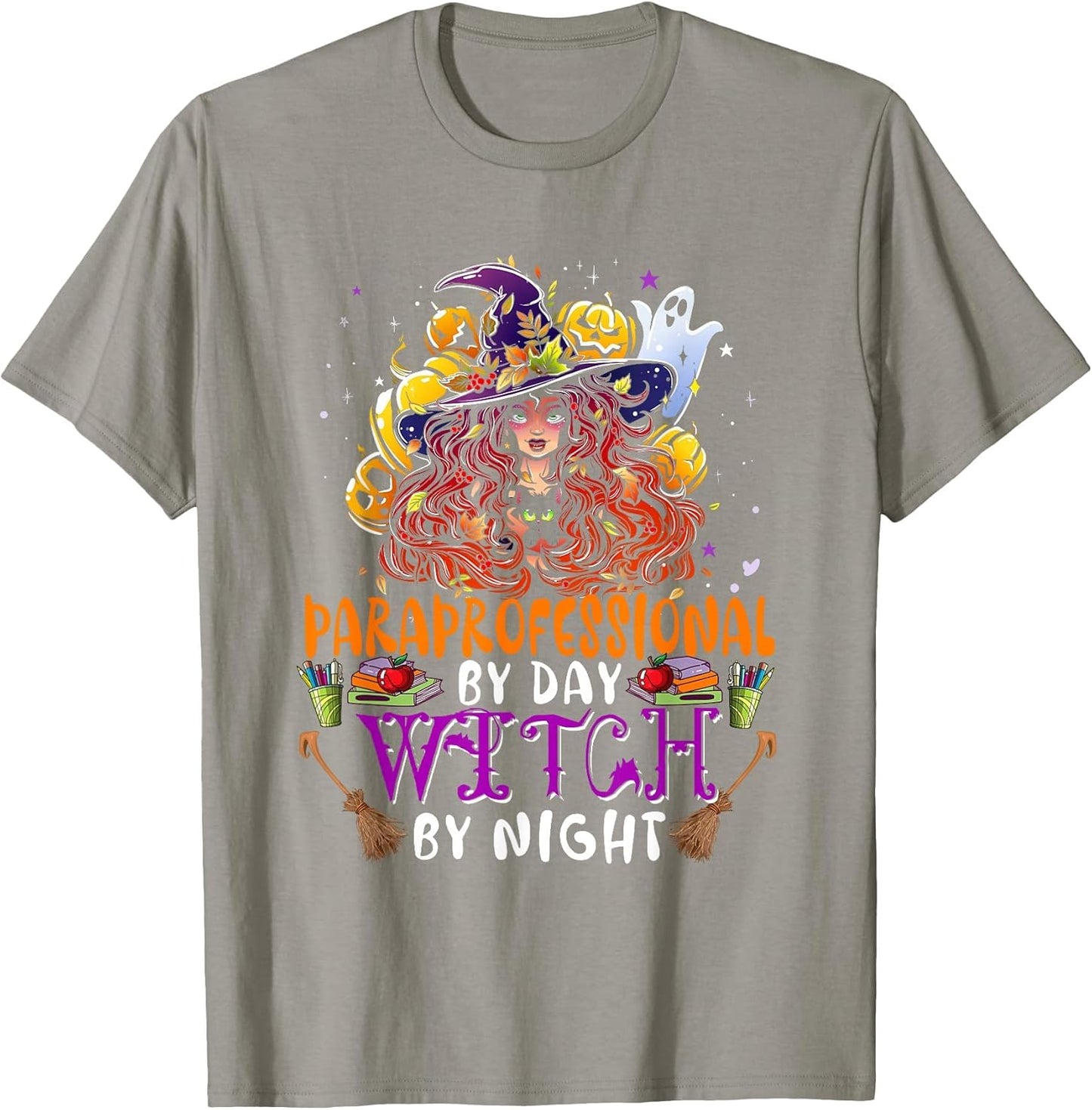 Paraprofessional by Day Witch by Night Funny Witch with Cat