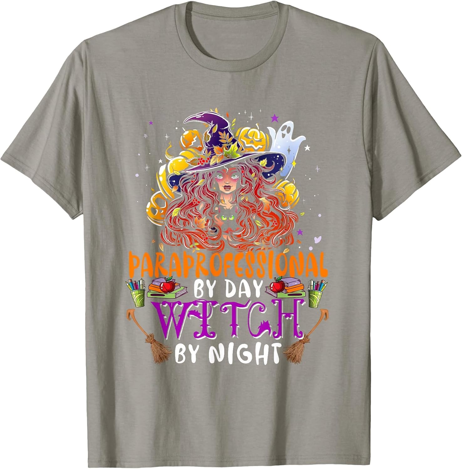 Paraprofessional by Day Witch by Night Funny Witch with Cat