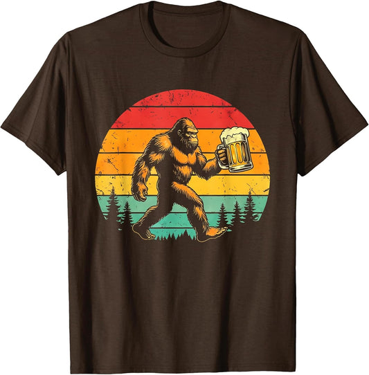 Funny Sasquatch Beer Lover Retro Sun