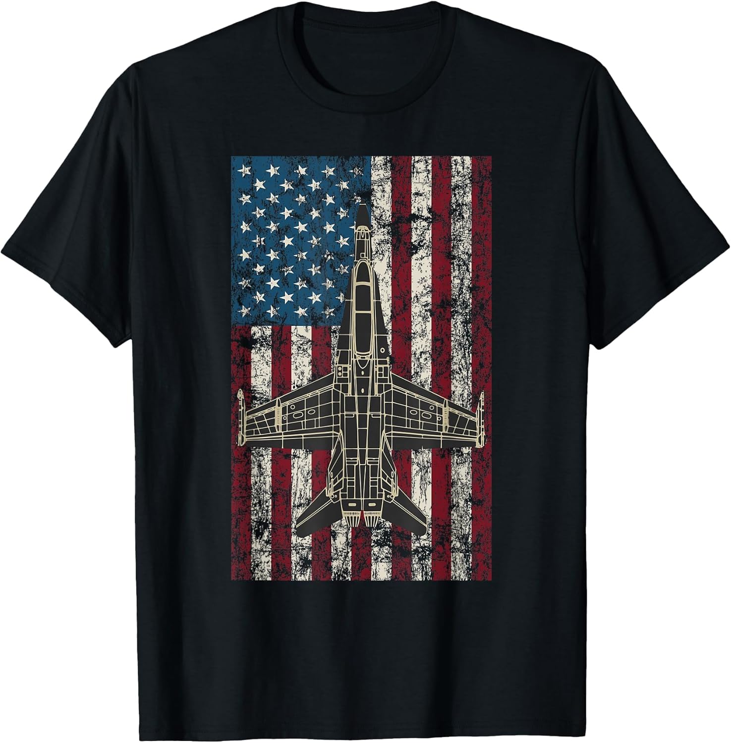 American Flag and F-18 Hornet - Patriotic Aviation Shirt