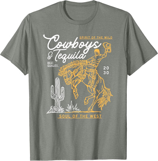 Cowboys and Tequila Country Rodeo Vintage Horse Riding Texas