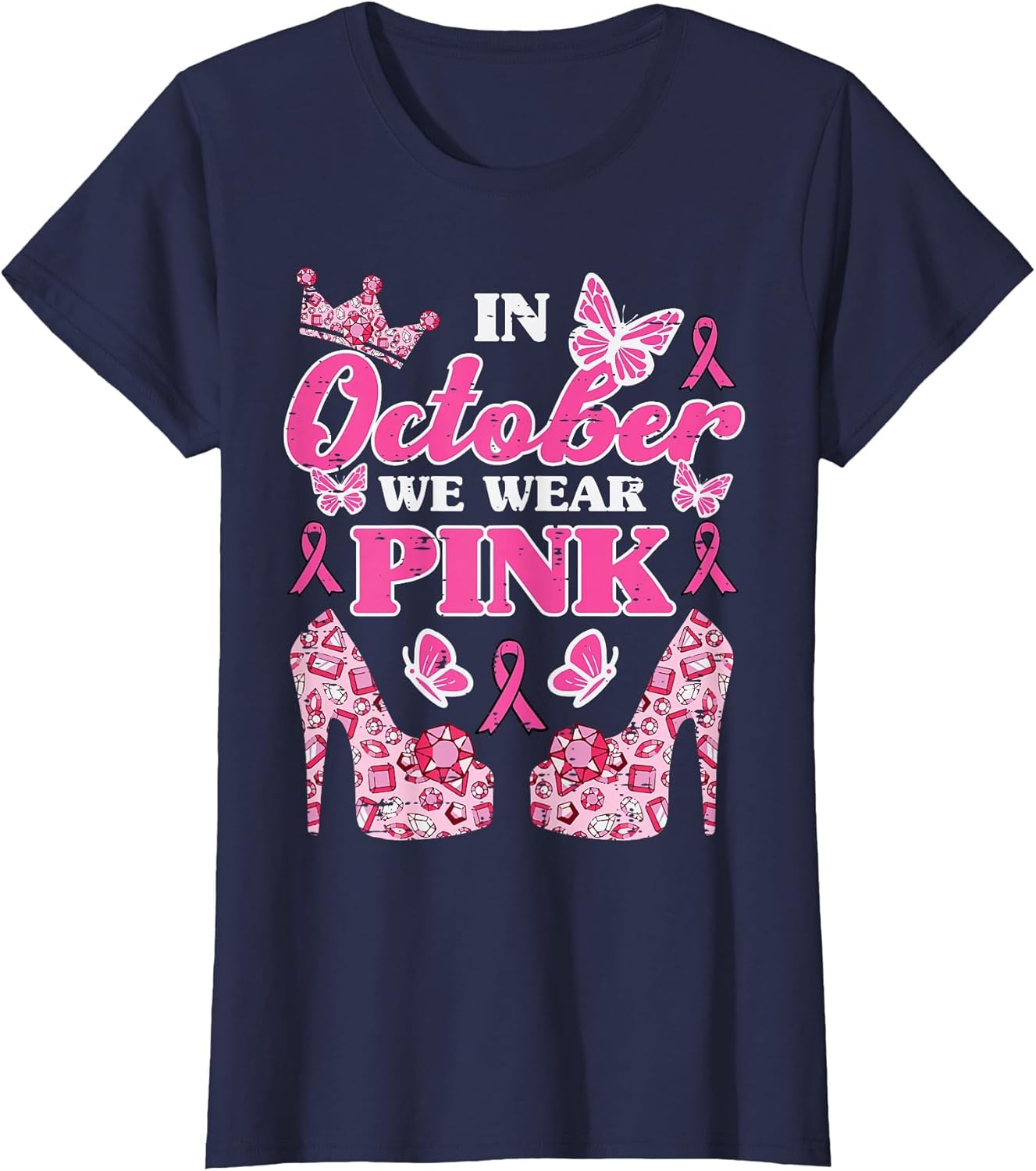 Breast Cancer High Heels October Wear Pink Girls Kids Women