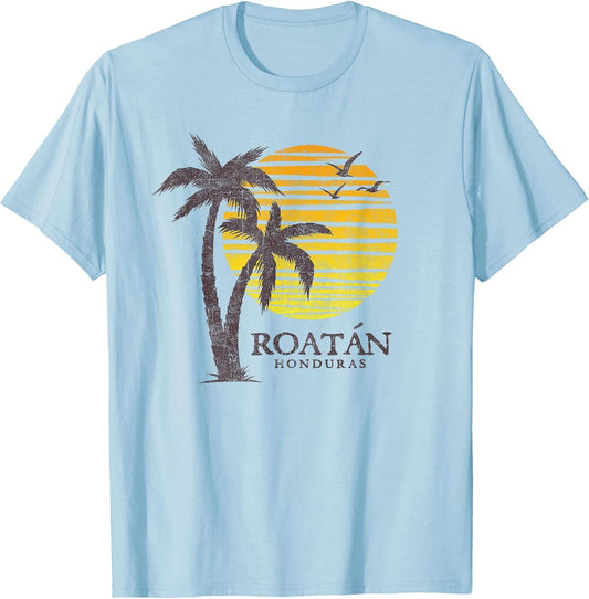 Vintage Roatan Honduras Beach Sunset Souvenir