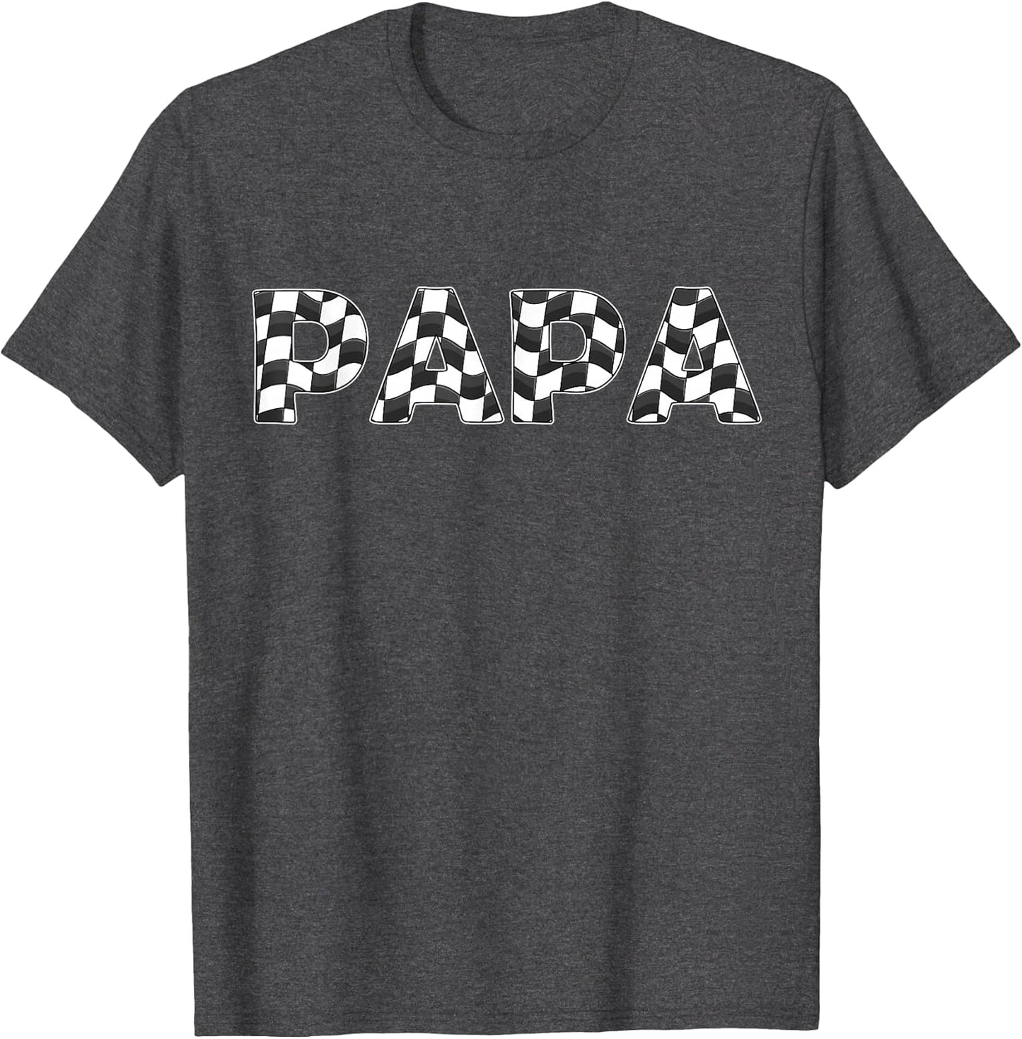 Checkered Race car Papa White Black Checkerboard Men Flag