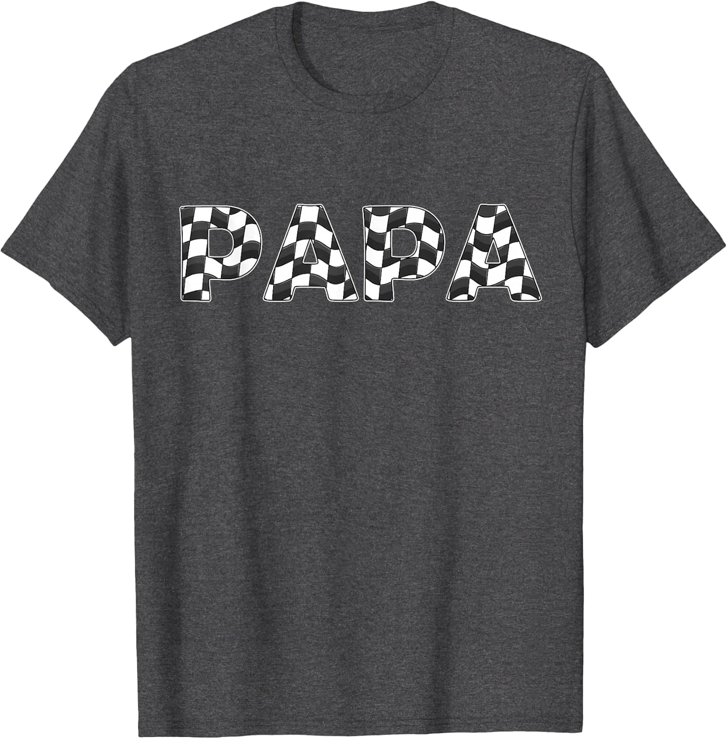 Checkered Race car Papa White Black Checkerboard Men Flag