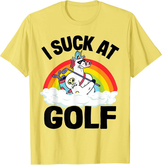 I Suck at Golf Funny Golf Loser Unicorn Sarcastic Golfing