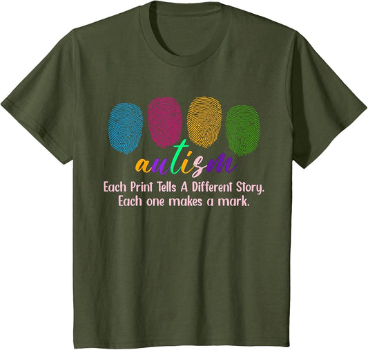 Fingerprint Autism Shirt, Each Print Tells A Different Story
