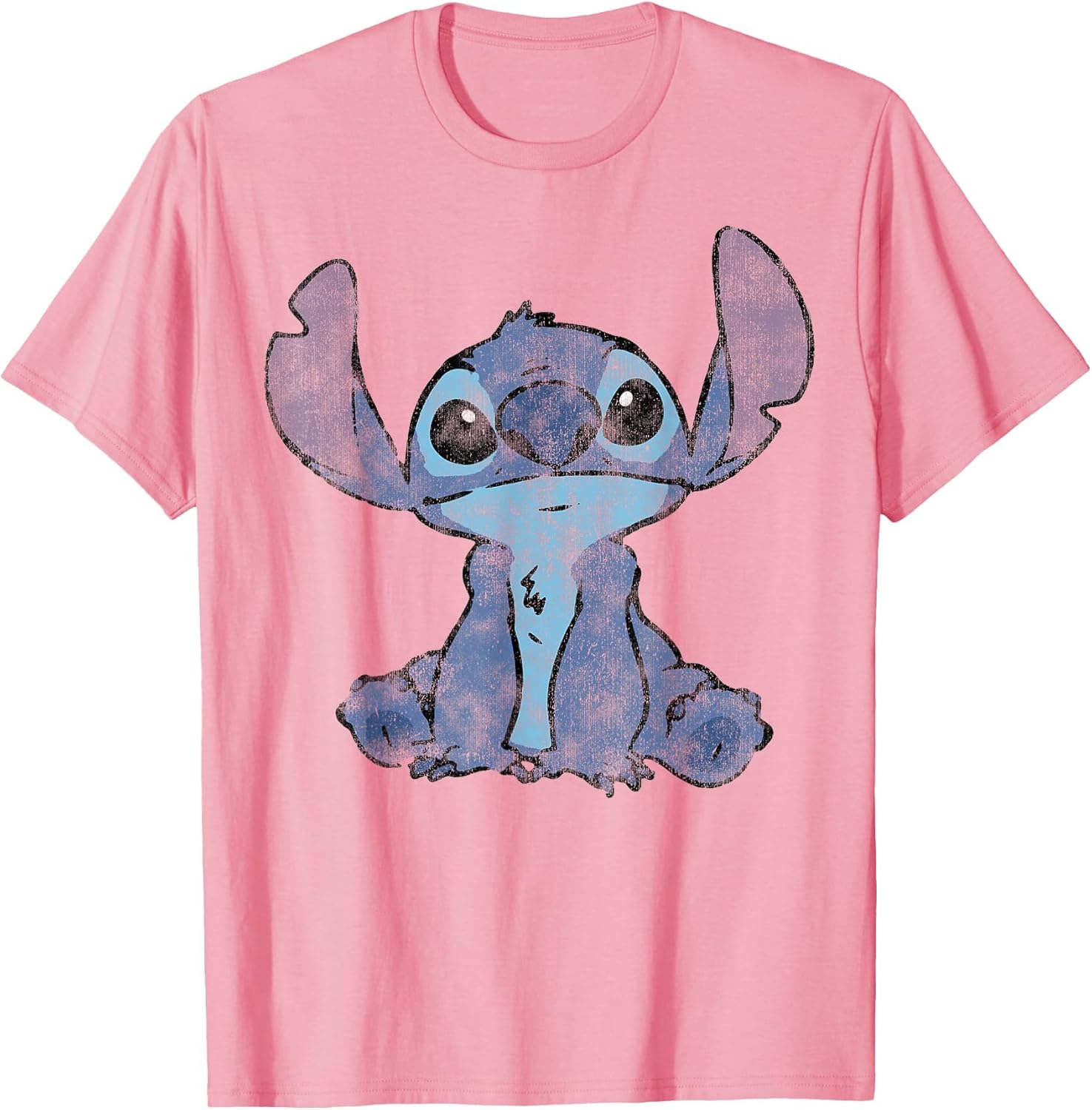 Disney Lilo & Stitch Distressed Stitch Portrait , Youth, Pink, Medium