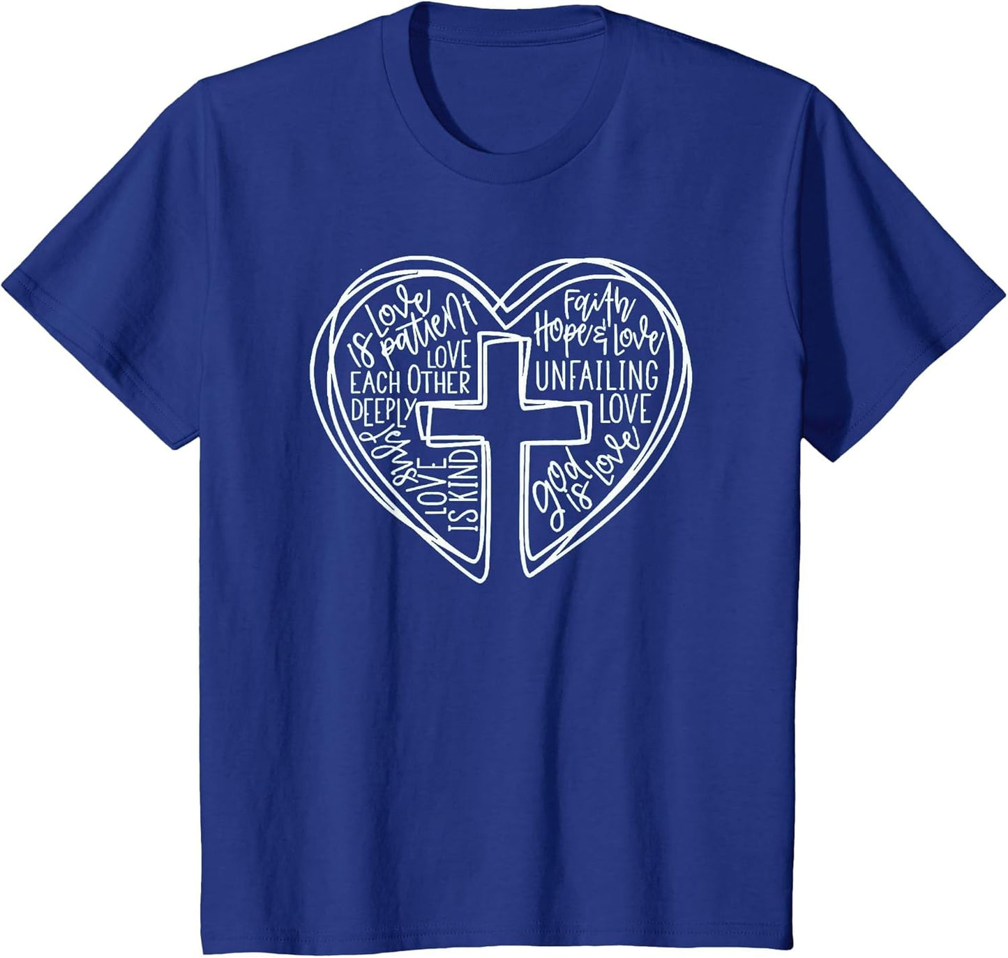 Easter Christian Heart Shirt Jesus is Love Word Heart Cross