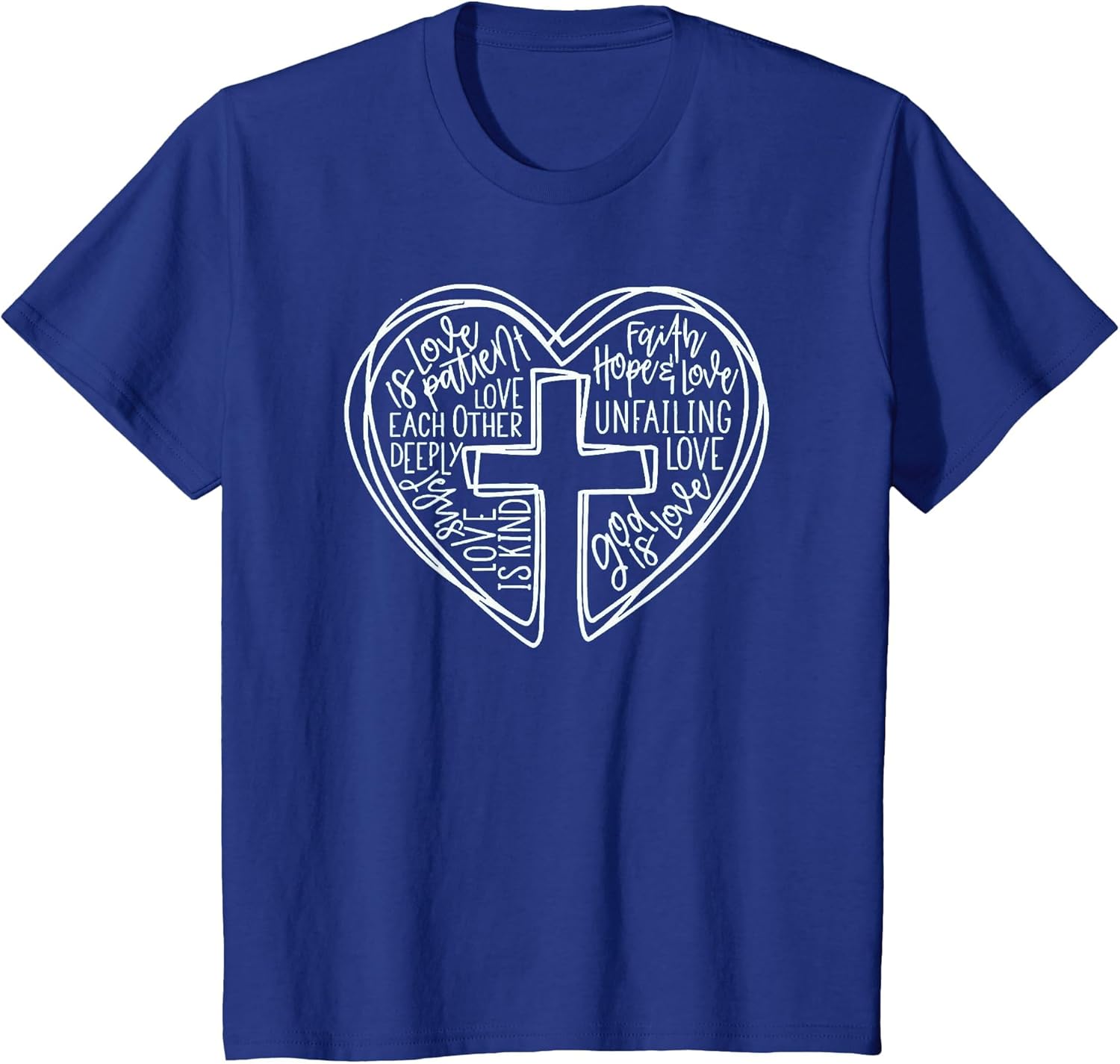Easter Christian Heart Shirt Jesus is Love Word Heart Cross