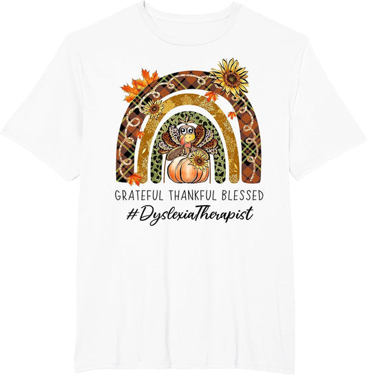 Dyslexia Therapist Thankful Grateful Rainbow Thanksgiving