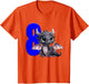 8th Birthday Shirt Dragon Party Birthday Boy Blue Eight 8