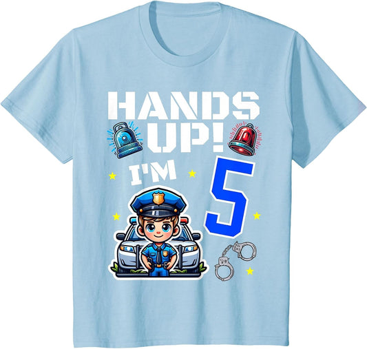 Kids 5th Birthday Boy Police Car Policeman 5 Years Old Officer