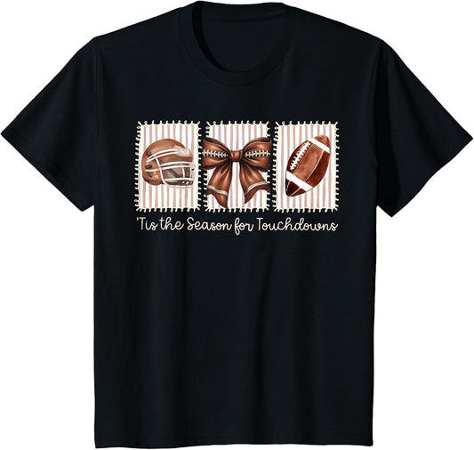 Tis The Season for Touchdowns Football Game Day Coquette Bow