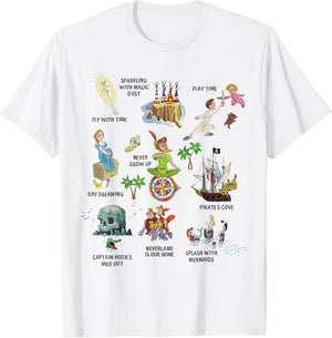 Disney Peter Pan Group Icon Poster , Men, White, 4X-Large