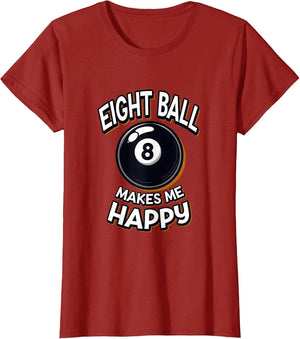 Eight Ball Makes Me Happy Billiards Design