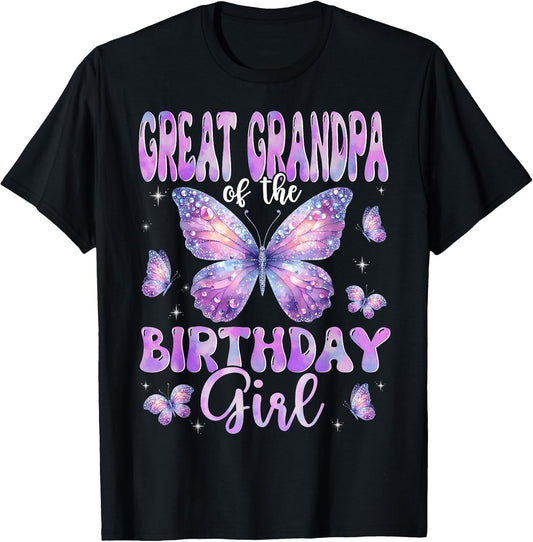 Great Grandpa of The Birthday Girl Butterfly Family Matching