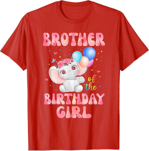 Brother of The Birthday Girl Shirt Elephant Brother 1st