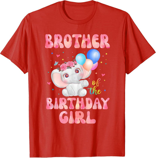 Brother of The Birthday Girl Shirt Elephant Brother 1st