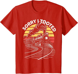 Kids Toddler Sorry I Tooted Train Locomotive Railroad Kids Boys