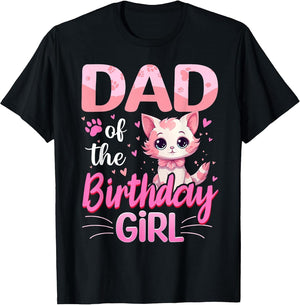 Dad of The Birthday Girl Cute Cat Lover Kitten Kid